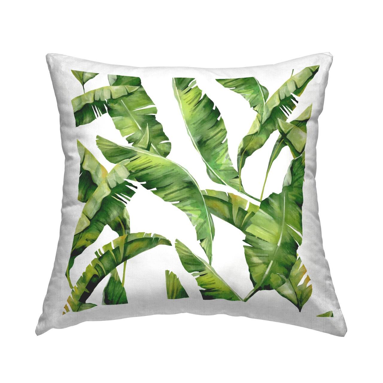 Stupell Industries Lush Green Plant Leaves Scattered Botanical Pattern Throw Pillow, 18" x 18"